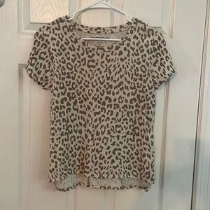 Lucky brand tee. Leopard print. Cotton. Size small. Never worn.